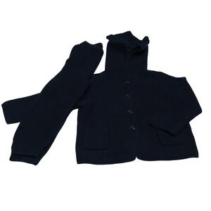 Baby GAP Navy Blue‎ Knit Hooded Sweater & Pants Set 18 24 Months
